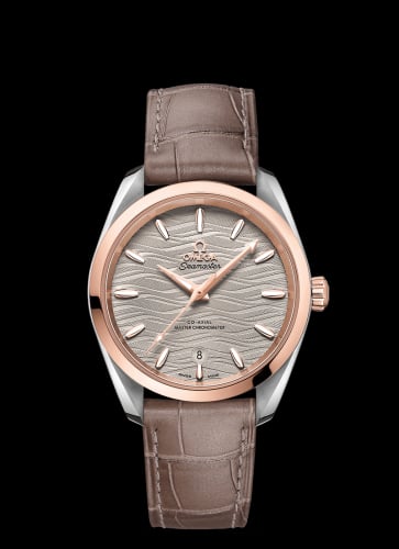 Omega Seamaster Aqua Terra 150M Master Chronometer 34 Stainless Steel / Sedna Gold / Grey-Waves / Alligator