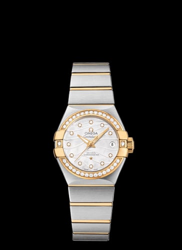 Omega Constellation Co-Axial 27 Brushed Stainless Steel / Yellow Gold / Diamond / Wavy MOP