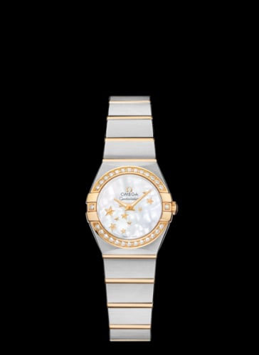 Omega Constellation Quartz 24 Brushed Stainless Steel / Yellow Gold / Diamond / MOP Stars