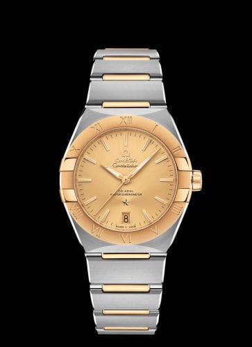 Omega Constellation Master Chronometer 36 Stainless Steel / Yellow Gold / Champagne / Bracelet