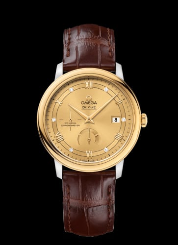 Omega De Ville Prestige Co-Axial 39.5 Power Reserve Stainless Steel / Yellow Gold / Vintage Champagne