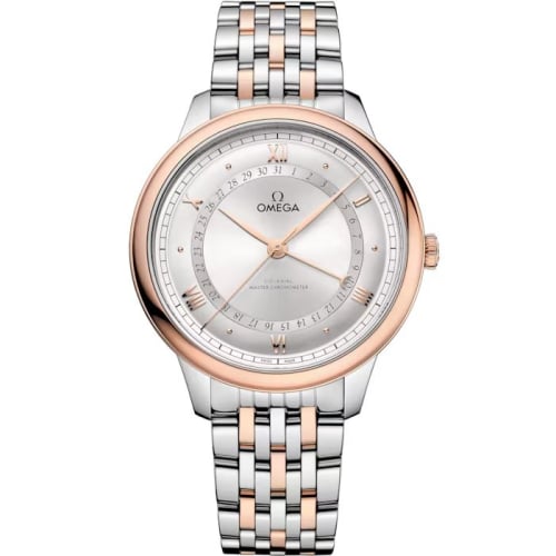 Omega De Ville Prestige Co-Axial Master Chronometer Pointer Date 42 Stainless Steel - Sedna Gold / Silver / Bracelet