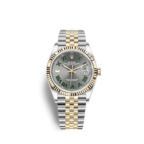 Rolex Datejust 36 Stainless Steel / Yellow Gold / Fluted / Slate - Roman / Jubilee