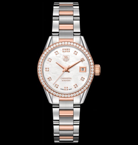 TAG Heuer Carrera Calibre 9 28 Stainless Steel / Rose Gold / Diamond / MOP - Diamond / Bracelet