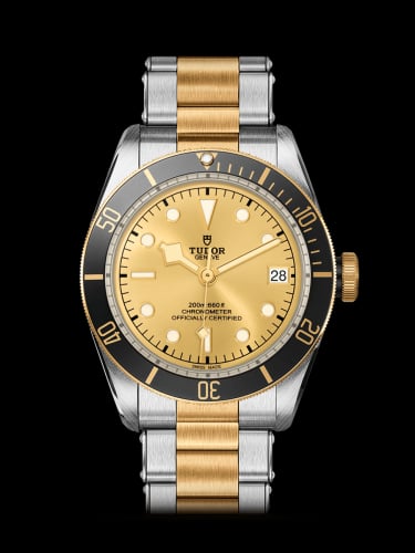 Tudor Heritage Black Bay Black S&amp;G / Stainless Steel / Yellow Gold / Champagne / Bracelet