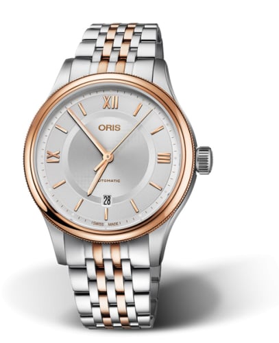 Oris Classic Date 42 Stainless Steel - Rose Gold / Silver / Bracelet