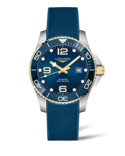 Longines HydroConquest 43 Automatic Stainless Steel - Yellow Gold / Blue / Rubber