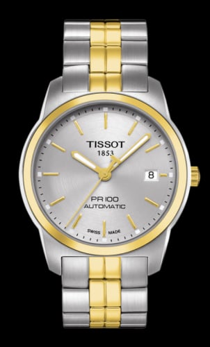 Tissot PR 100 Automatic 38 Stainless Steel / Yellow Gold PVD / Silver / Bracelet