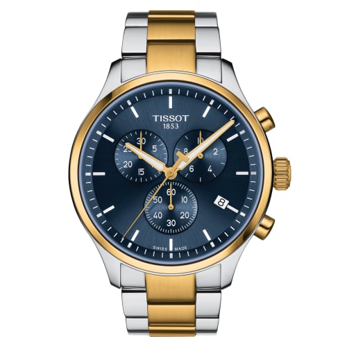 Tissot Chrono XL Classic Stainless Steel - Yellow Gold / Blue / Bracelet
