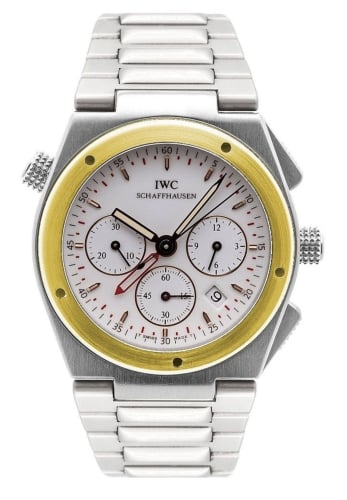 IWC Schaffhausen Ingenieur Mecaquartz Chronograph Alarm Stainless Steel / Yellow Gold / White / Bracelet