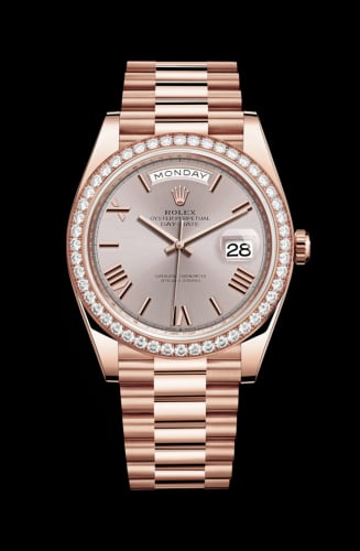 Rolex Day-Date 40 Everose - Diamond / Sundust - Roman