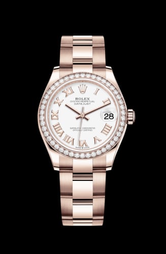 Rolex Datejust 31 Rose Gold / Diamond / White - Roman / Oyster