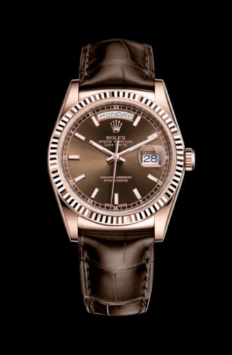 Rolex Day-Date 36 Everose / Strap / Chocolate