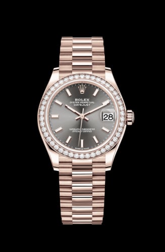 Rolex Datejust 31 Rose Gold / Diamond / Grey / President