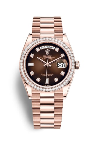 Rolex Day-Date 36 Everose Gold / Diamond / Brown Ombré-Diamond / President
