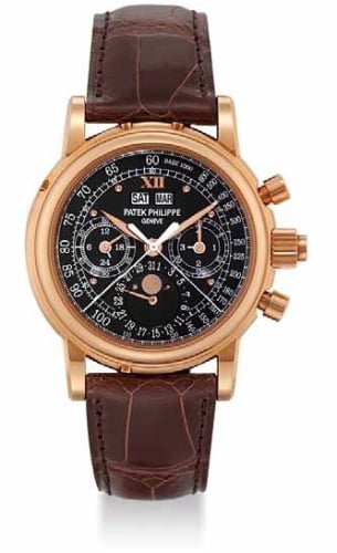 Patek Philippe Perpetual Calendar Split Seconds Chronograph 5004 Rose Gold / Black Roman