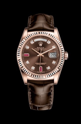 Rolex Day-Date 36 Everose / Strap / Chocolate