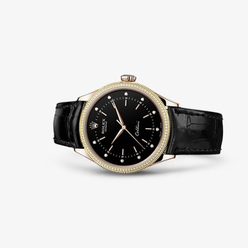Rolex Cellini Time Everose Diamond Black
