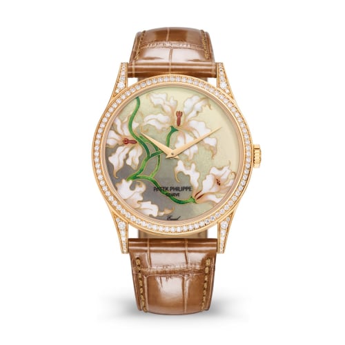 Patek Philippe Calatrava 5077 Rose Gold / Diamond / Orchids