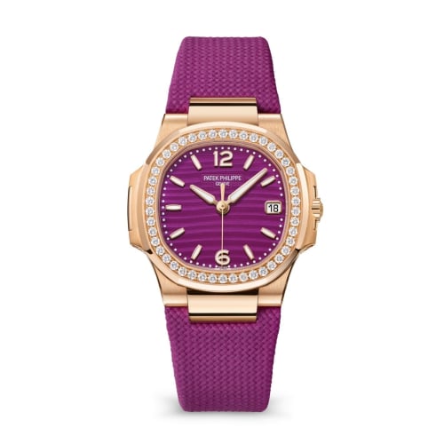 Patek Philippe Nautilus 7010 Rose Gold - Diamond / Purple / Strap