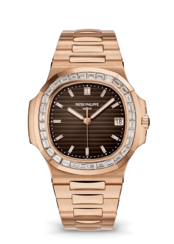 Patek Philippe Nautilus 5723 Rose Gold - Diamond / Brown