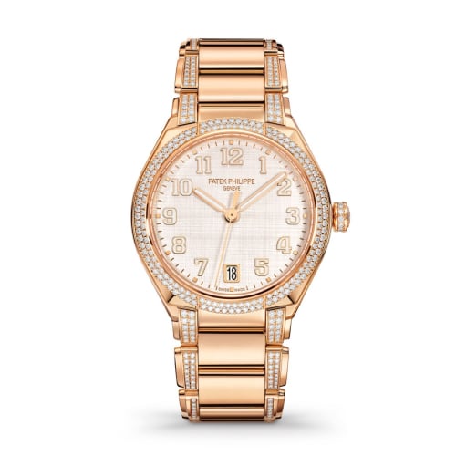 Patek Philippe Twenty-4 Automatic Rose Gold / Diamond / Shantung Silk