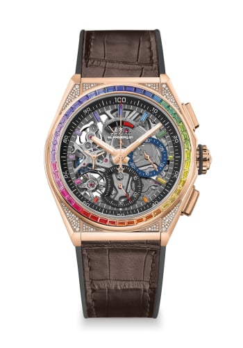 Zenith Defy El Primero 21 Rose Gold / Rainbow / Skeleton / Alligator