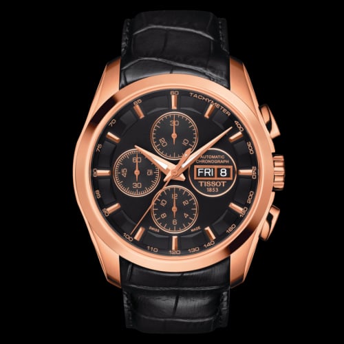 Tissot Tissot Couturier Automatic Chronograph 43 Rose Gold PVD / Black