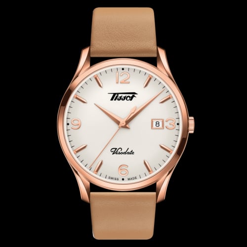 Tissot Visodate Quartz 40 Rose Gold PVD / Silver / Strap