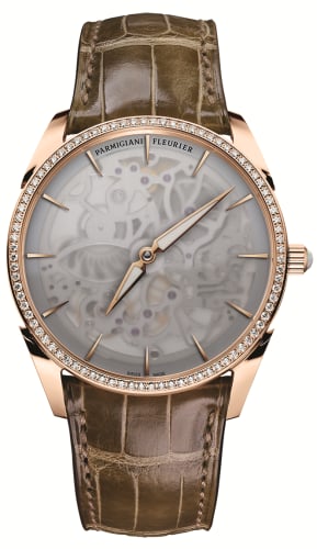 Parmigiani Fleurier Tonda 1950 Squelette Rose Gold / Milky Sapphire / Diamond