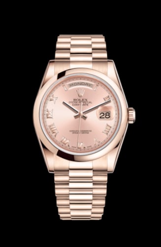 Rolex Day-Date 36 Everose Domed / President / Pink Roman