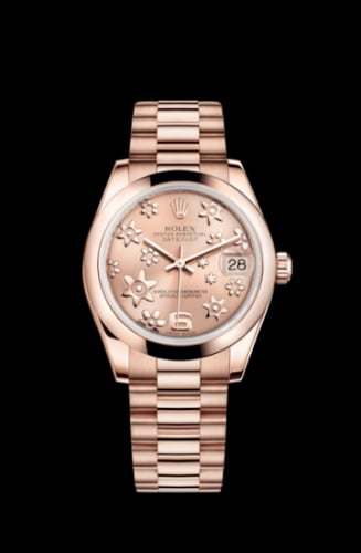 Rolex Datejust 31 Everose Domed / President / Pink Floral