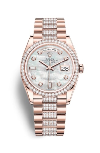Rolex Day-Date 36 Everose Gold / Diamond / MOP-Diamond / President-Diamond