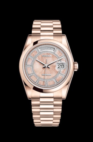 Rolex Day-Date 36 Everose Domed / Oyster / Pink MOP Carousel