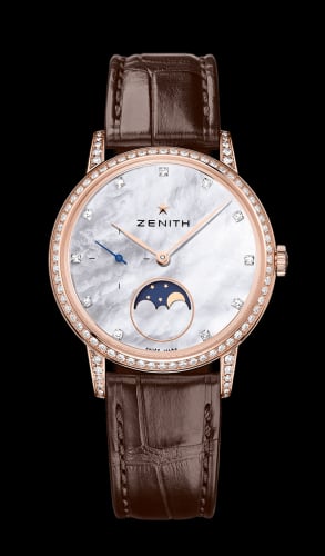 Zenith Elite Lady Moonphase Rose Gold / Mother of Pearl / Alligator