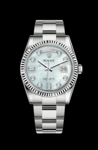 Rolex Day-Date 36 White Gold Fluted / Oyster / Oxford MOP