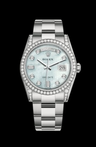 Rolex Day-Date 36 White Gold Diamond / Oyster / Oxford MOP
