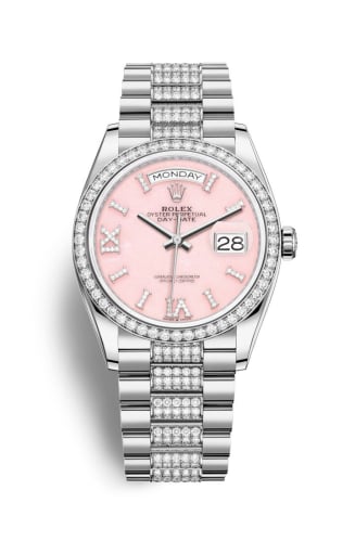 Rolex Day-Date 36 White Gold / Diamond / Opal - Diamond / President - Diamond