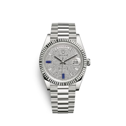 Rolex Day-Date 40 White Gold / Paved