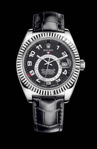 Rolex Sky-Dweller White Gold / Black / Alligator