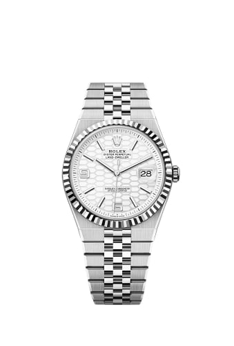 Rolex Land-Dweller 36 Oystersteel - White Gold / White / Flat Jubilee