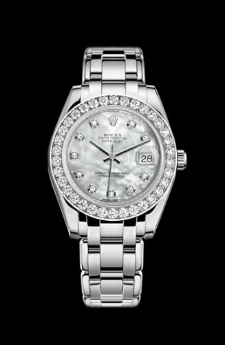 Rolex Datejust Pearlmaster 34 White Gold Diamond Mother of Pearl Diamonds