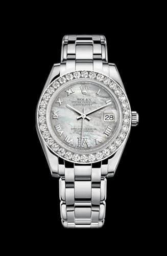 Rolex Datejust Pearlmaster 34 White Gold Diamond Mother of Pearl Roman