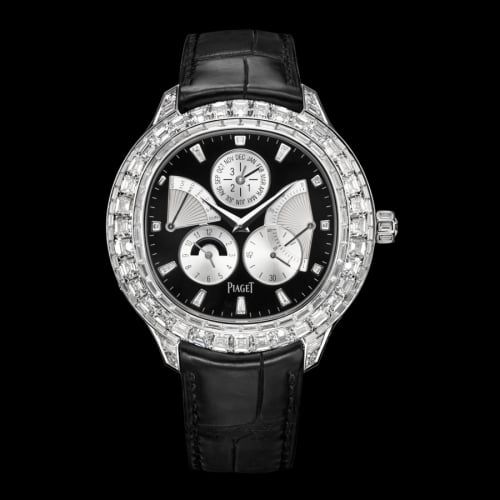 Piaget Emperador Coussin Perpetual Calendar White Gold Diamond Black
