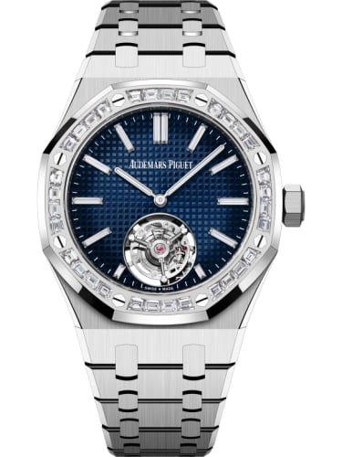 Audemars Piguet Royal Oak Extra Thin Selfwinding Flying Tourbillon RD#3 White Gold - Baguette / Smoked Blue