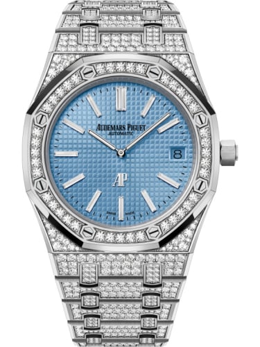 Audemars Piguet Royal Oak Extra-Thin White Gold / Diamond / Light Blue