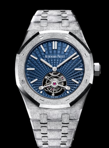 Audemars Piguet Royal Oak Ultra Thin Tourbillon Frosted White Gold / Blue