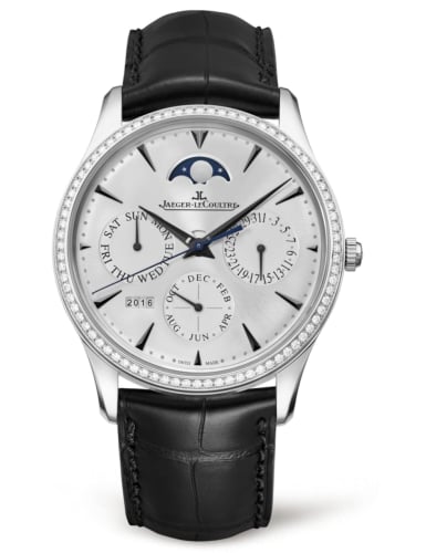 Jaeger-LeCoultre Master Ultra Thin Perpetual White Gold / Diamond / Silver / Alligator