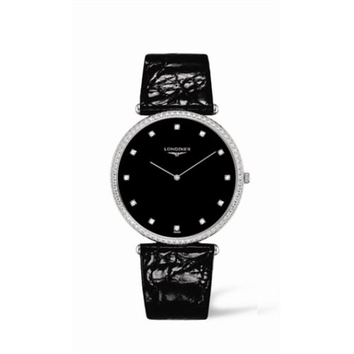 Longines La Grande Classique Quartz 37 White Gold Diamond Black