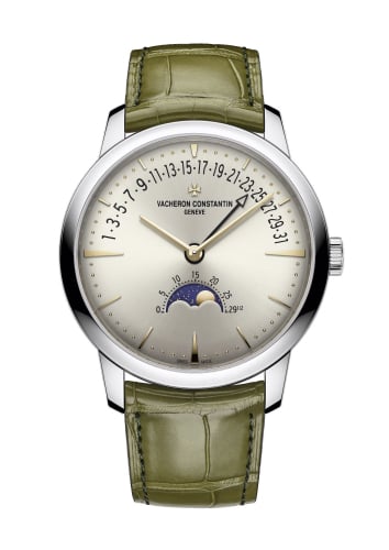 Vacheron Constantin Patrimony Moon Phase and Retrograde Date White Gold / Silver